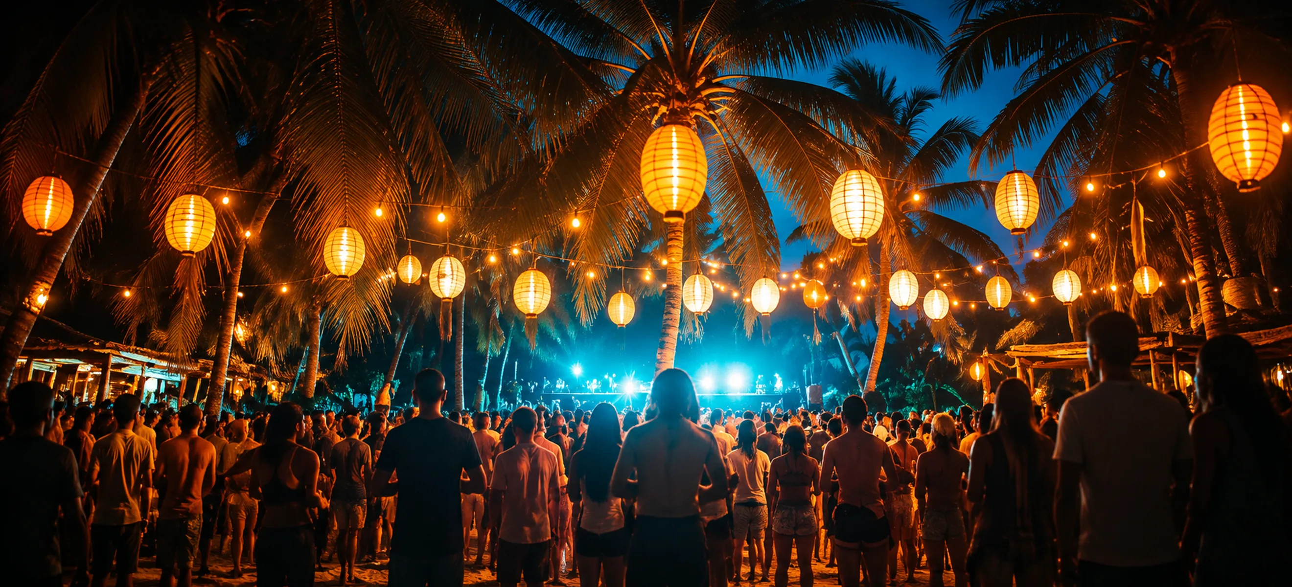 Colorful lantern party and nightlife atmosphere during a Punta Cana evening experience