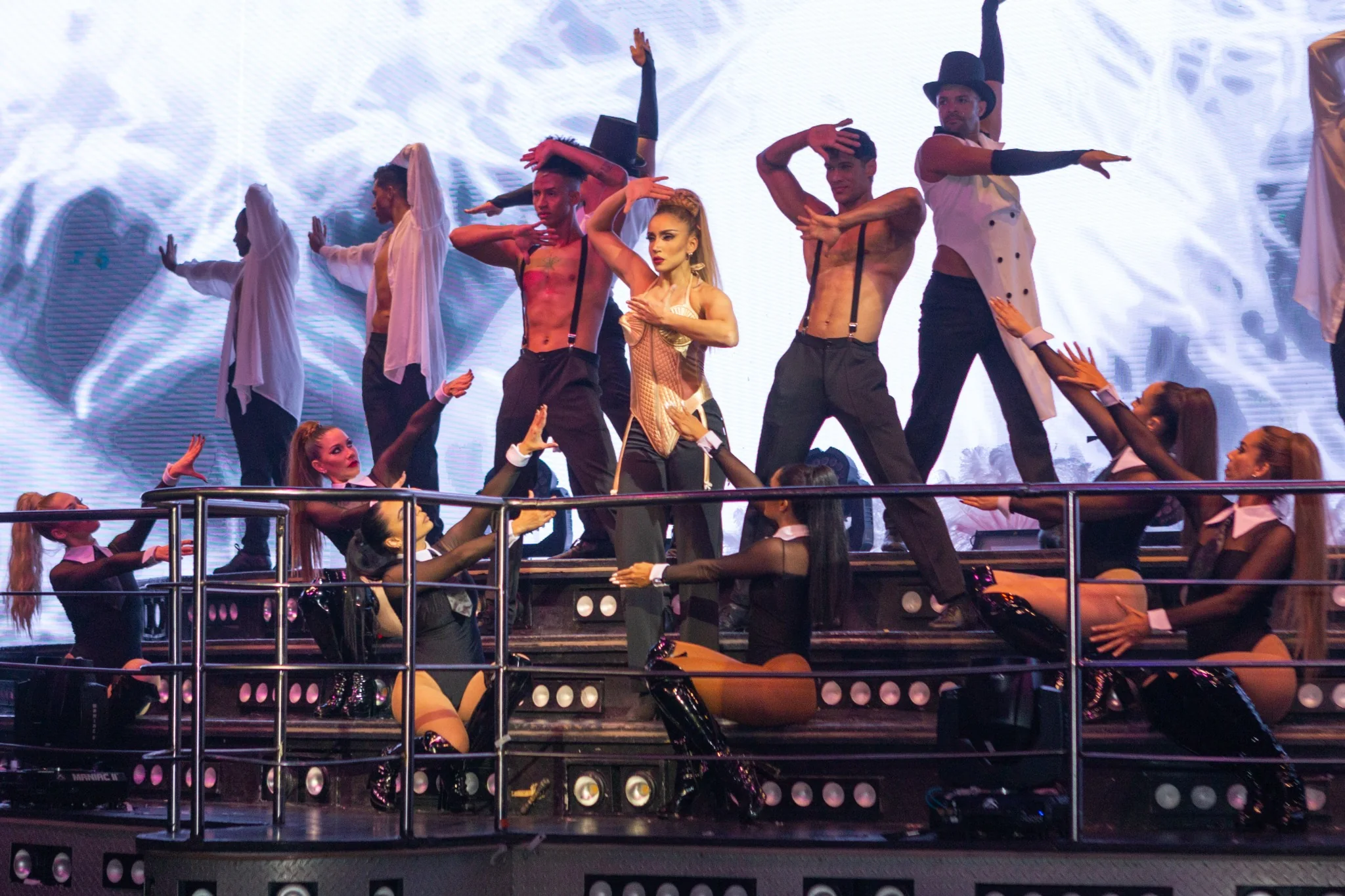 Cabaret-style dance performance at Coco Bongo Punta Cana