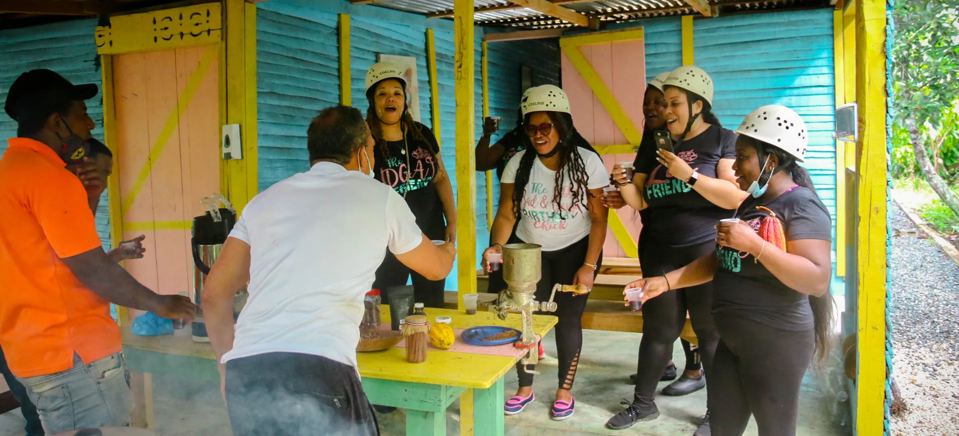 Guests enjoying a Dominican tasting stop during a Punta Cana excursion