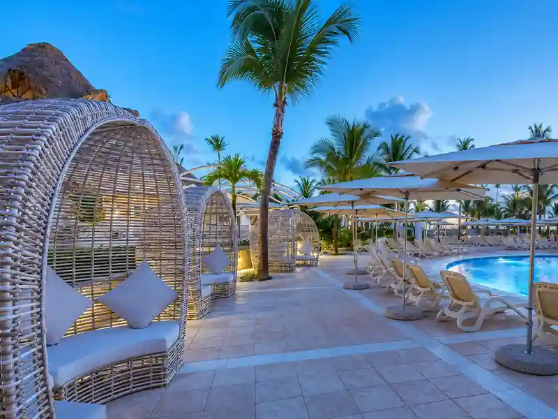 Bahia Principe Luxury Ambar pool and private cabanas in Punta Cana
