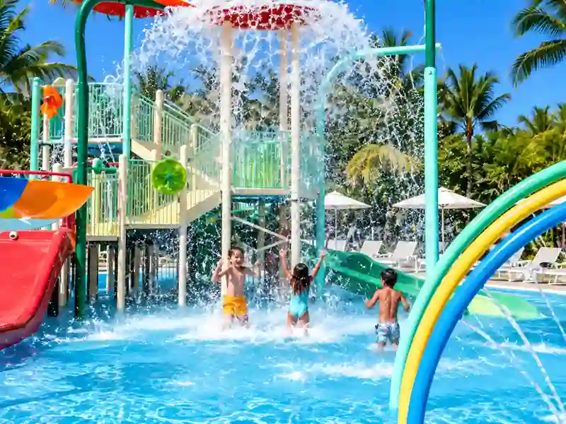 Bahia Principe Luxury Esmeralda kids splash water park with slides in Punta Cana