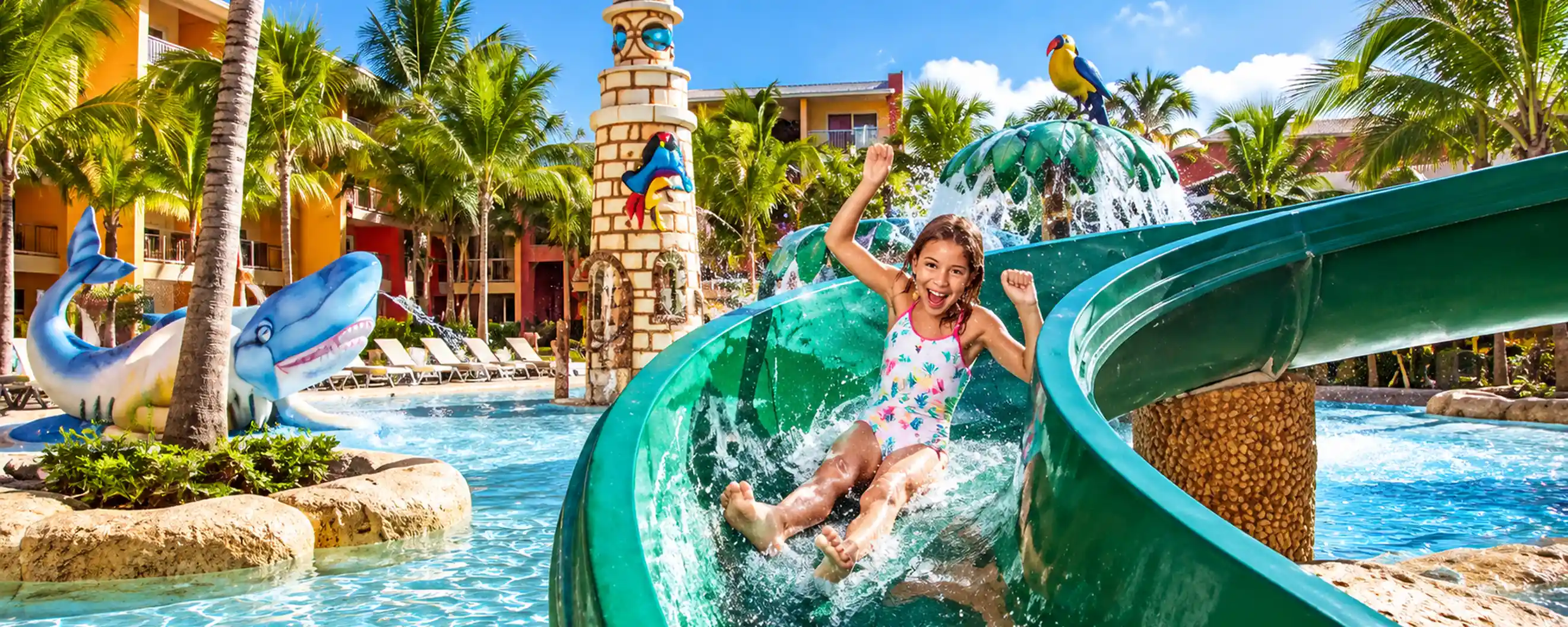 Barceló Bávaro Palace kids water park with waterslide in Punta Cana Dominican Republic