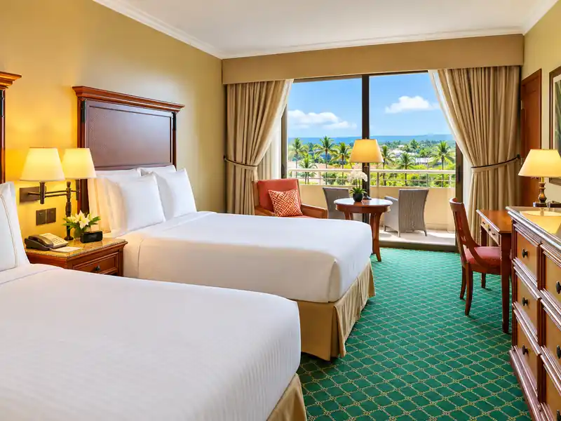 Punta Cana resort double hotel room with balcony and tropical ocean view