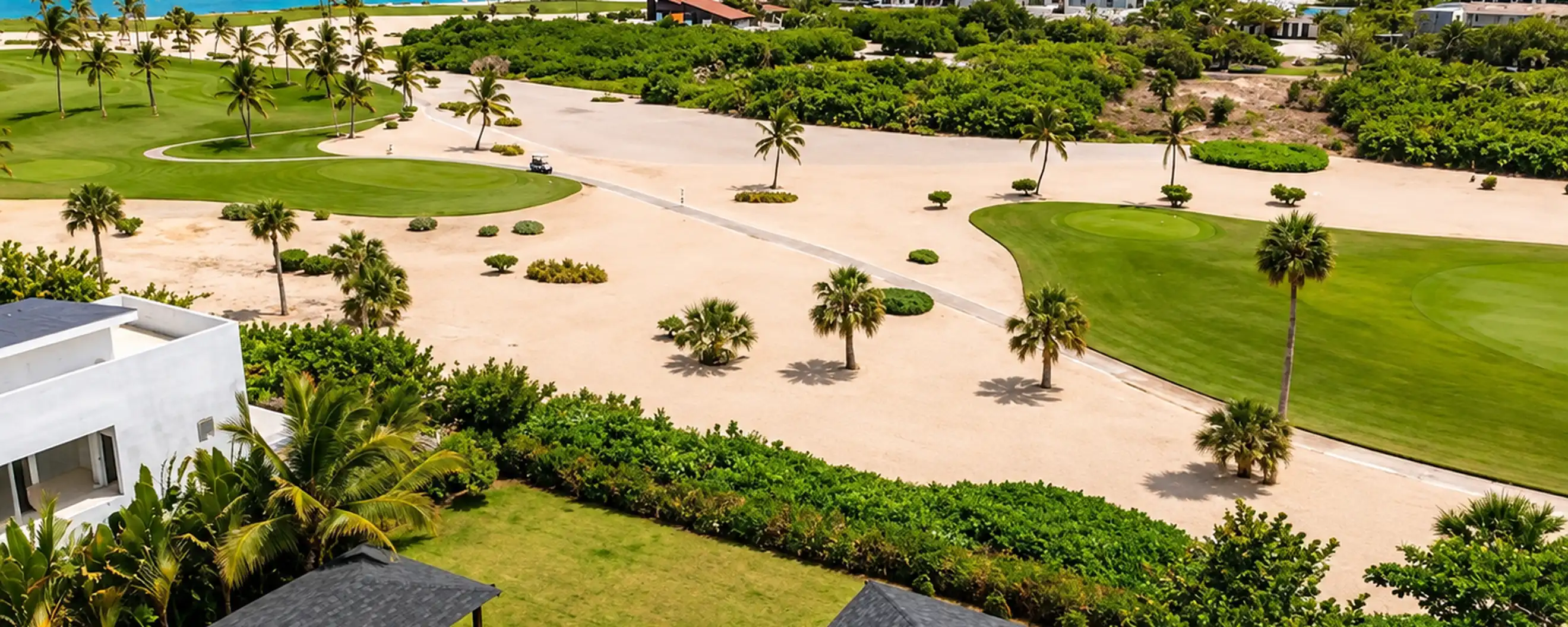 Cayuco 10 Cap Cana panoramic golf course and Caribbean ocean view.