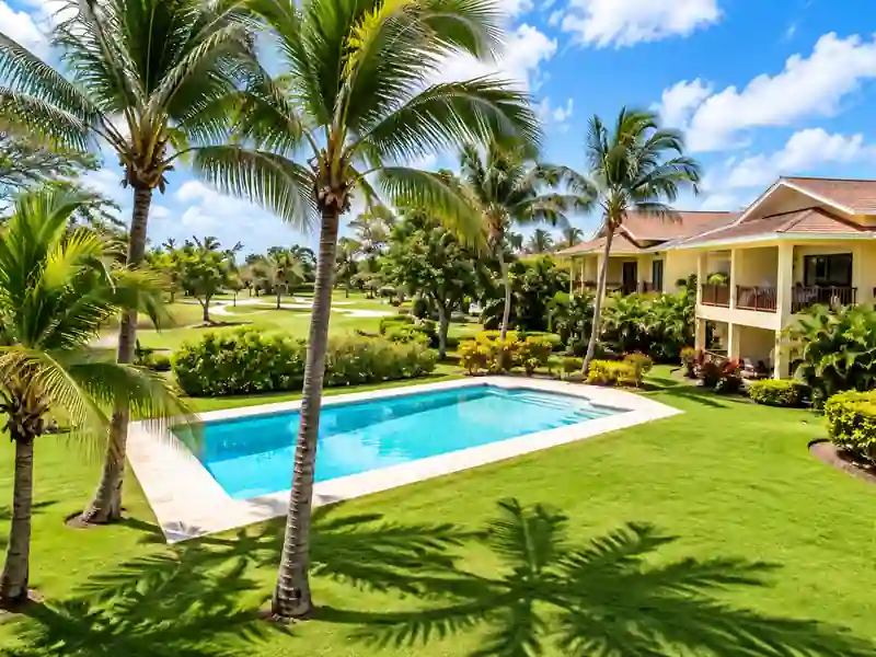 Cocotal Punta Cana private villa with swimming pool and tropical gardens
