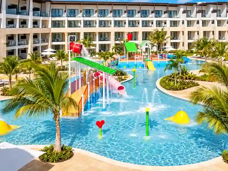 Dreams Macao Beach Punta Cana kids water park with slides and splash pool