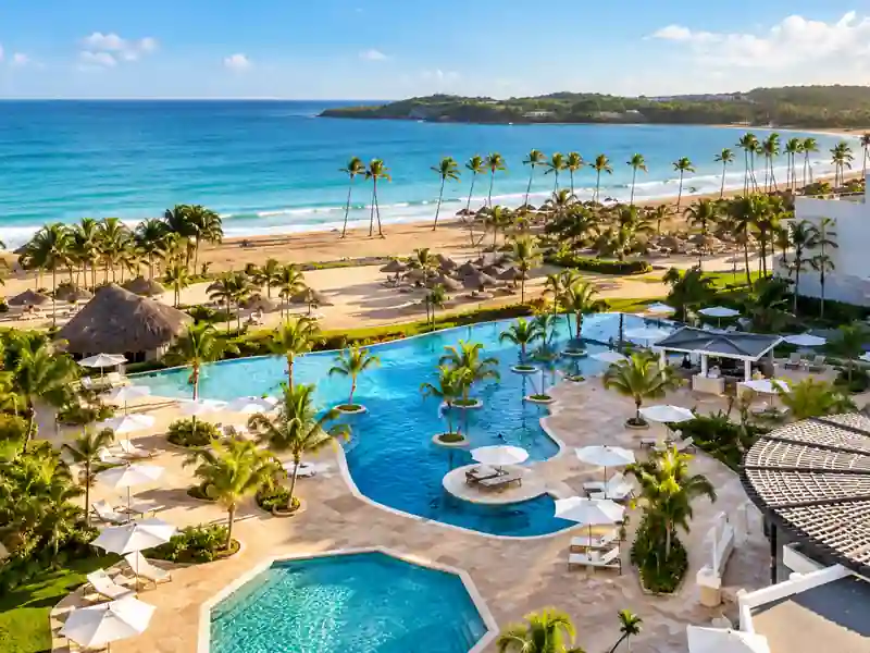 Dreams Macao Beach Punta Cana resort pool with ocean and beach view