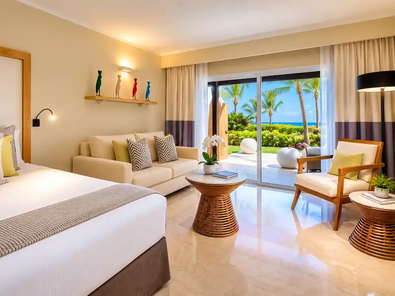 Grand Palladium Palace Resort Spa & Casino ocean-view room with private terrace in Punta Cana