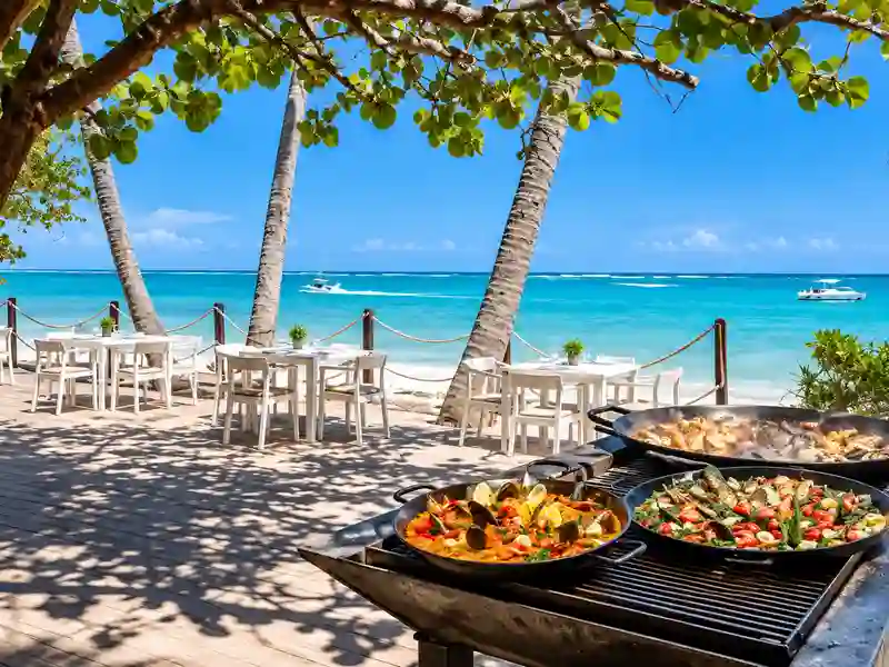 Grand Palladium Punta Cana Resort & Spa beachfront restaurant with Caribbean Sea view