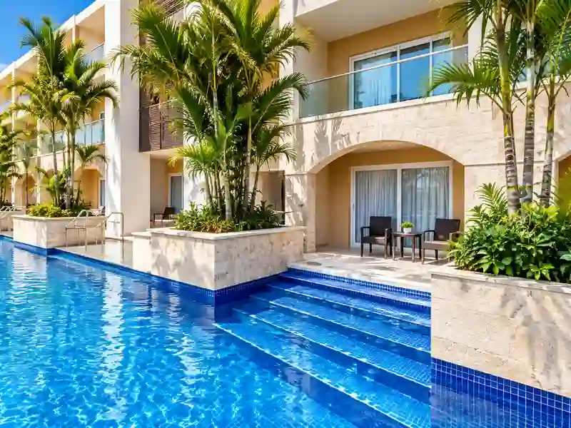 Hideaway at Royalton Punta Cana swim-up suite with private pool access and tropical gardens